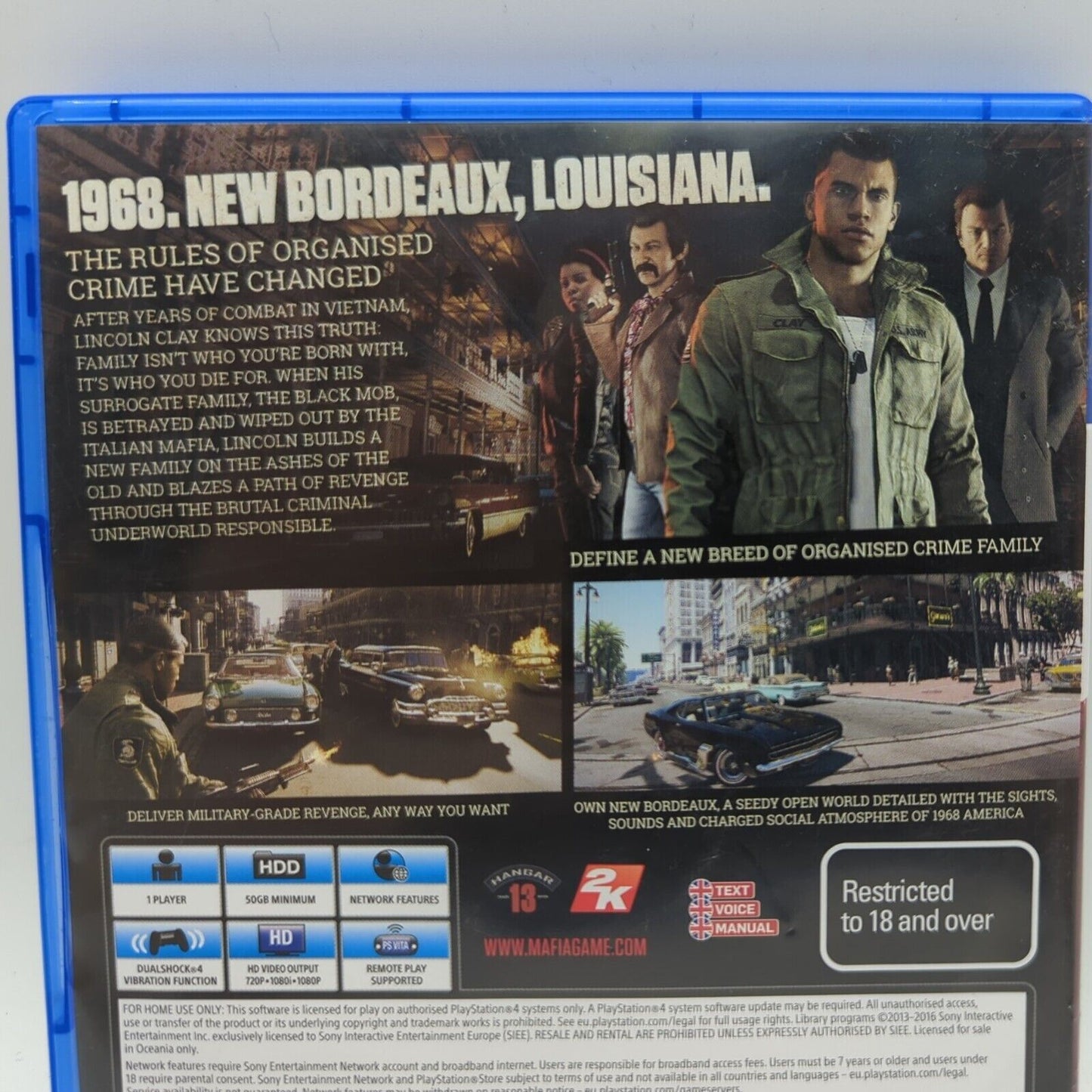Mafia III 3 (Sony PlayStation 4 PS4) Game R18+