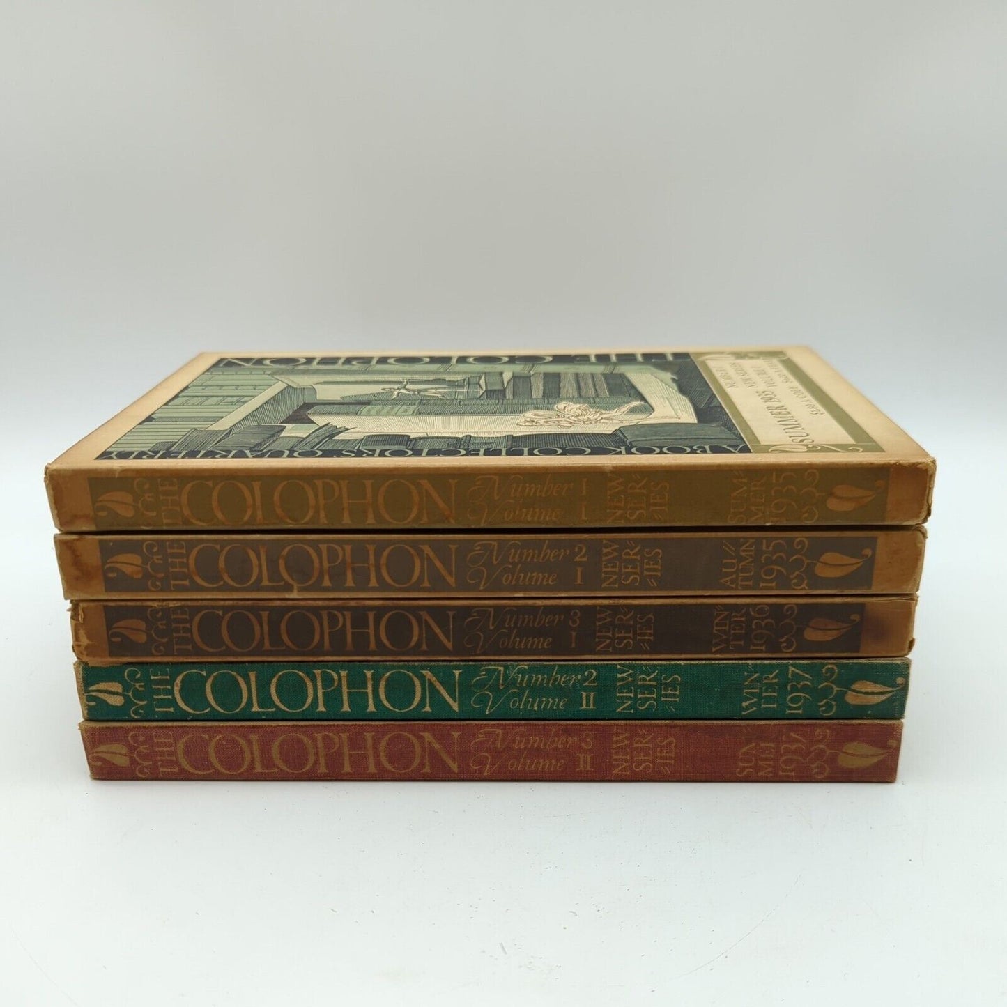 5x The Colophon New Series: A Book Collector's Quarterly Summer 1935 1936 1937..