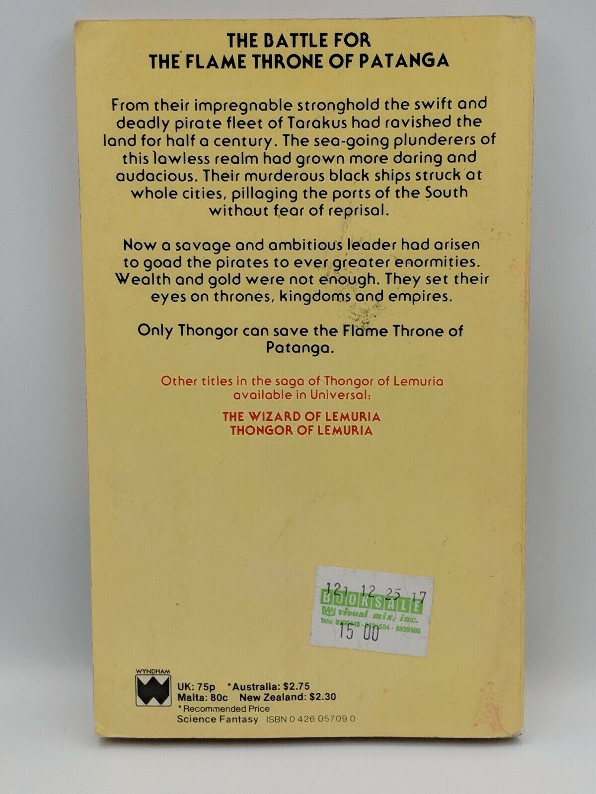 Thongor Fights the Pirates of Tarakus by Lin Carter (Paperback) | Sci-Fi Fantasy