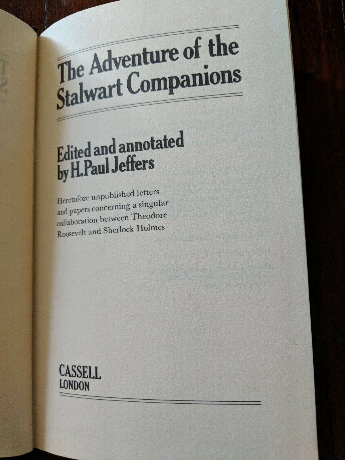 The Adventure of the Stalwart Companions: Theodore Roosevelt & Sherlock Holmes