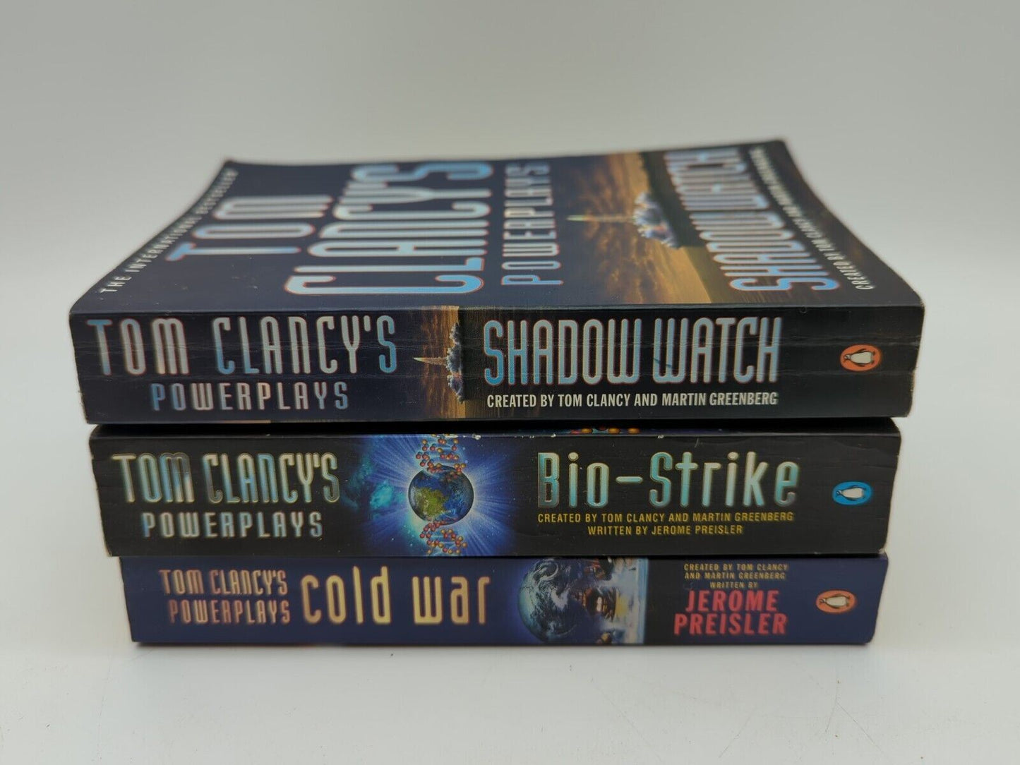 3 x Tom Clancy Thriller Paperback Bundle Powerplays Shadow Watch, Bio-Strike...