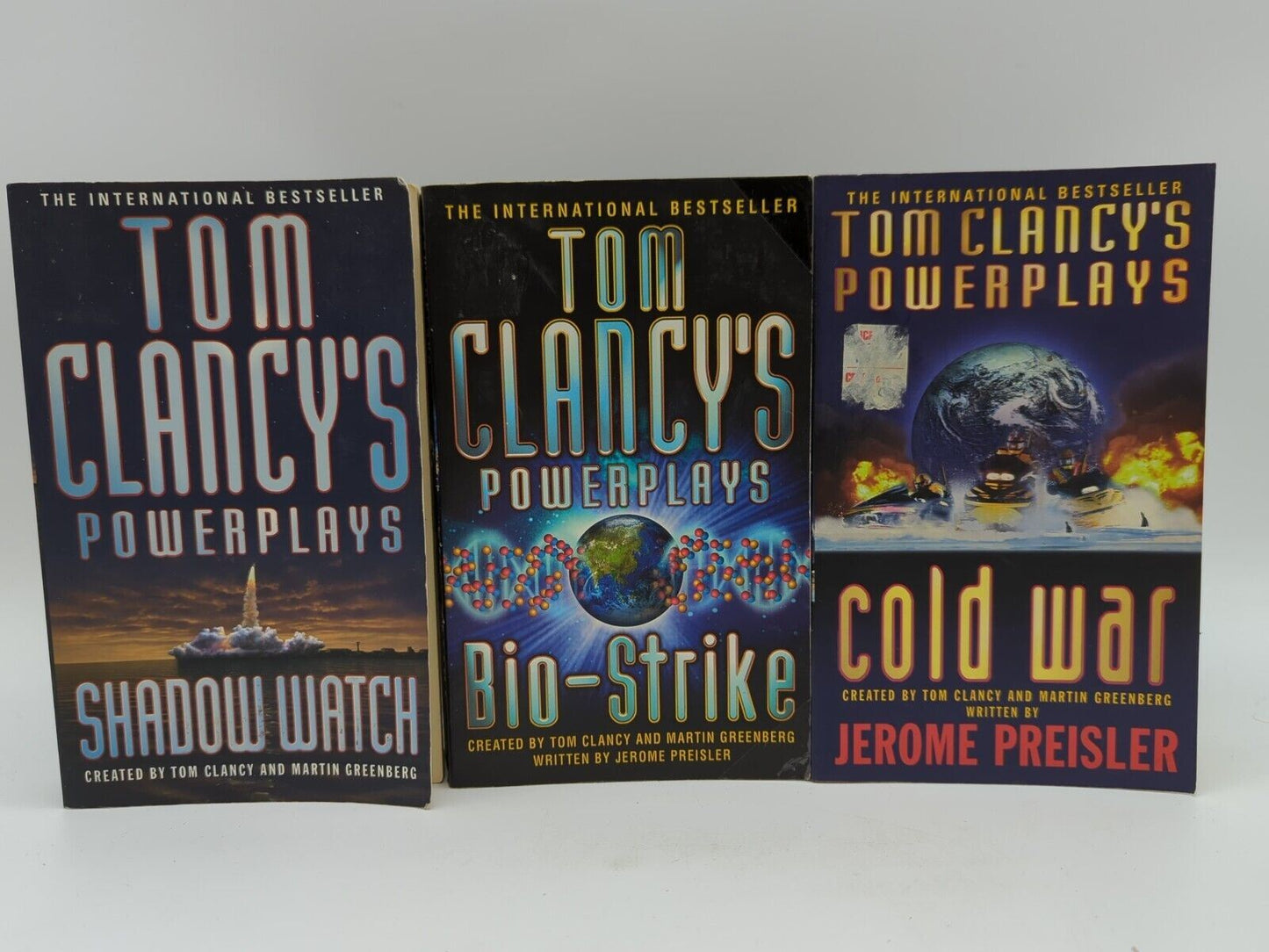 3 x Tom Clancy Thriller Paperback Bundle Powerplays Shadow Watch, Bio-Strike...