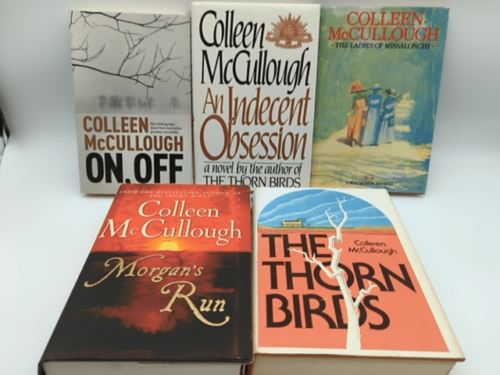5x Colleen McCullough lot including The Thorn Birds 1st Ed & Signed Corresp.