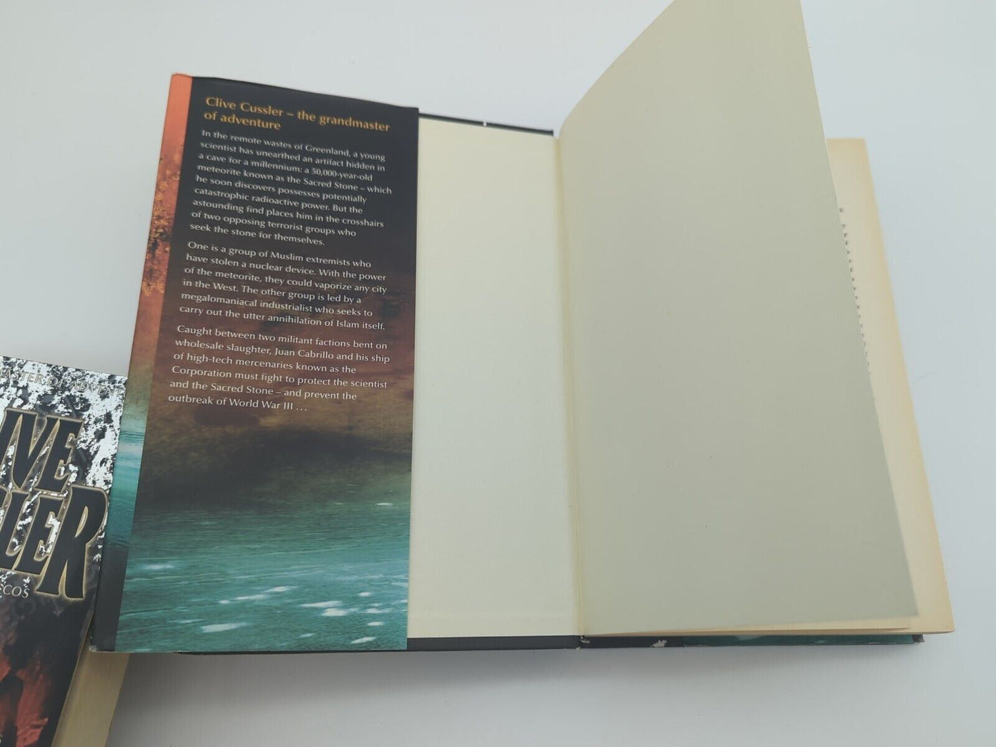 3x Clive Cussler book bundle Sacred Stone (Hardcover), Lost City, Atlantis Found