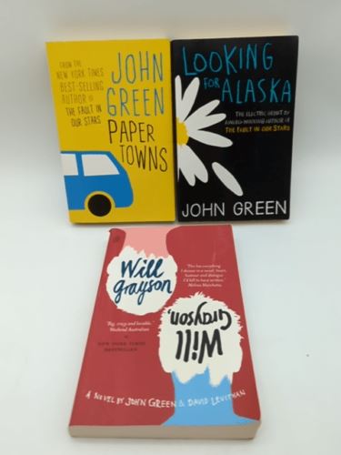 3x John Green PB Book Bundle | Paper Towns; Looking for Alaska; Will Grayson