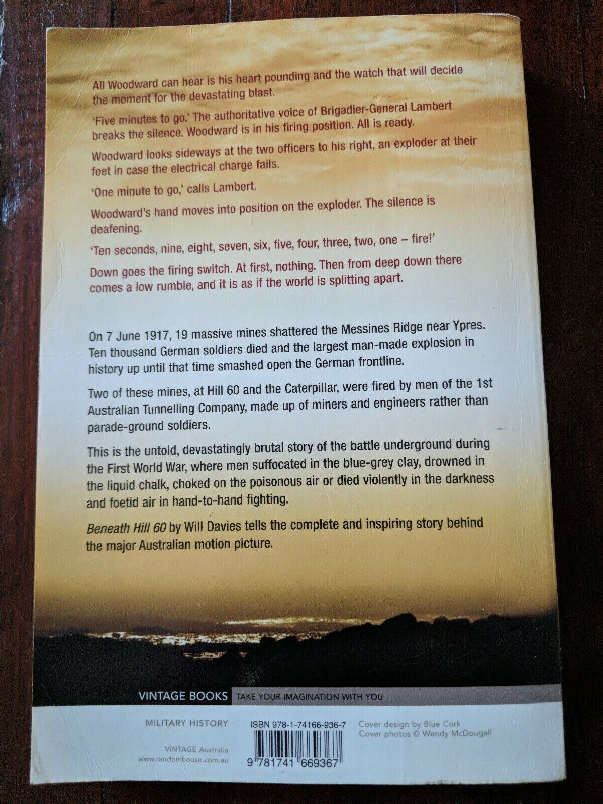 Beneath Hill 60 by Will Davies (English) Paperback - Western Front War Book