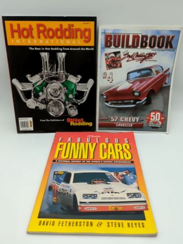 3x Hot Rod, Funny Card & Car Build Book lot: 1957 Chevy, Team Killeen