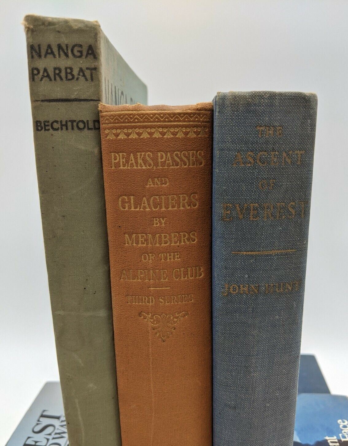 8x Book Lot: Edmund Hillary, Mount Everest, Mountaineering, Himalaya, incl. rare
