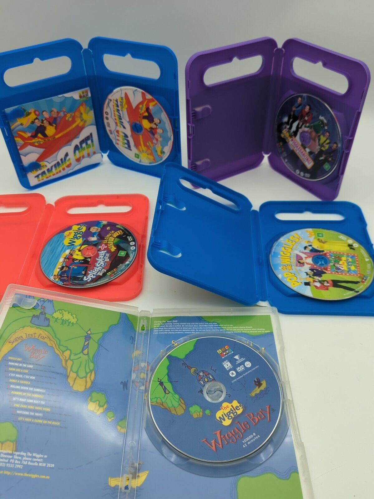 Wiggles DVD Bundle x 5 Classic / Original collection Wiggle Bay, Live in Concert