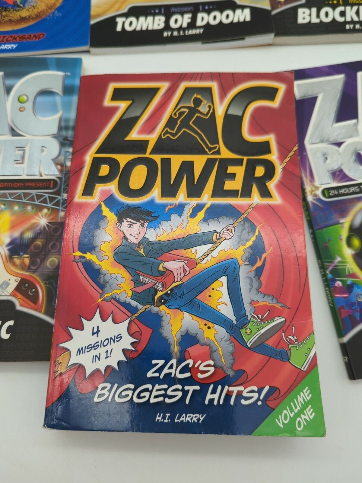 Zac Power book bundle by H.I. Larry x 12 Stories in 9 books, Mega Mission 1 & 2