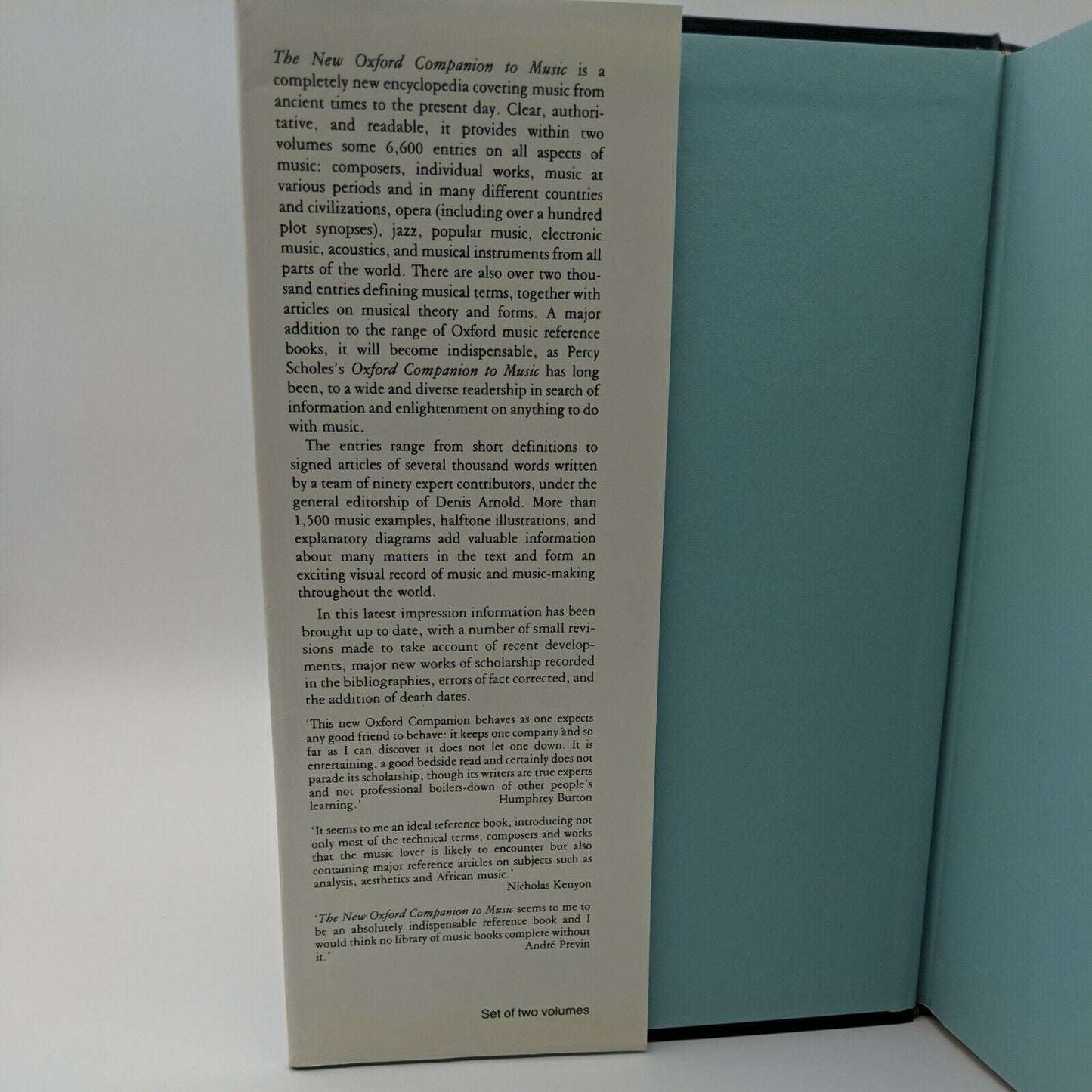 The New Oxford Companion to Music by Denis Arnold Volumes 1 & 2 | Comprehensive