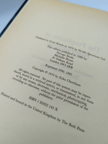 The Prophecies of Nostradamus by Erika Cheetham (editor) (Hardcover, 1989)