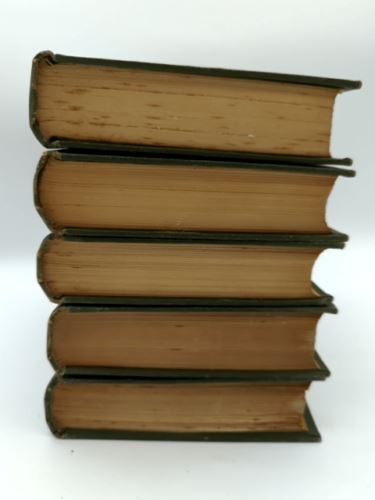 Tobias Smollett 5 Volumes Rare 1884 in Olive Green Cloth, Peregrine Pickle I II…