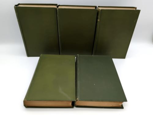 Tobias Smollett 5 Volumes Rare 1884 in Olive Green Cloth, Peregrine Pickle I II…