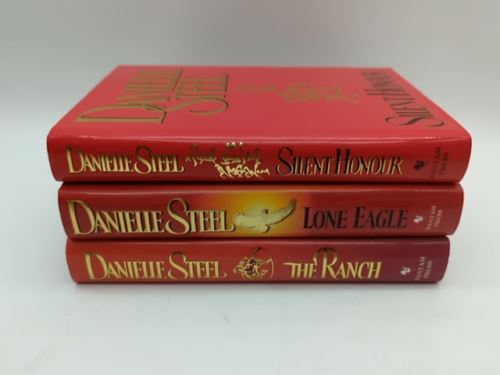 3x Danielle Steel Hardcover Book Bundle: Silent Honour; The Ranch; Lone Eagle