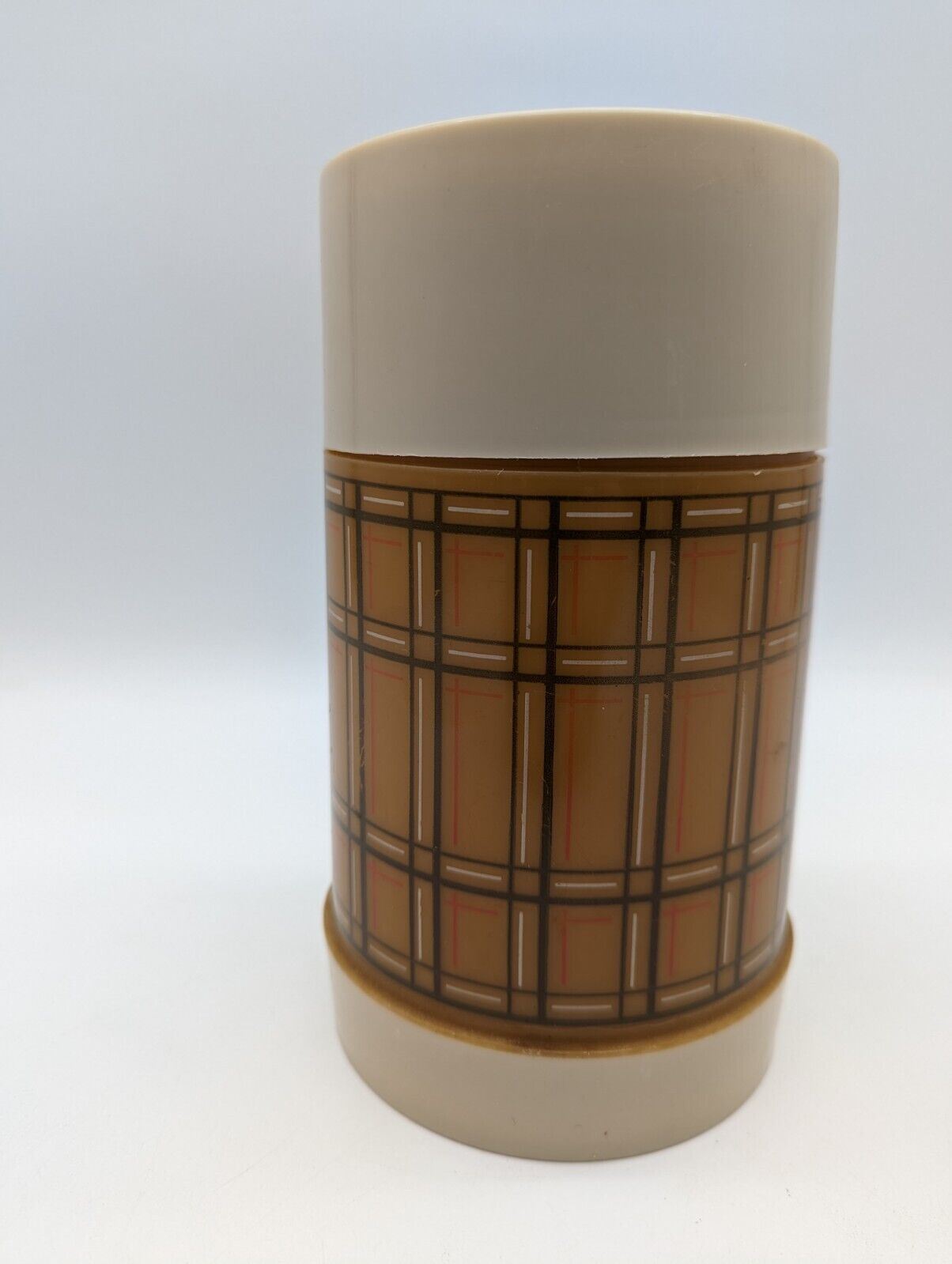Vintage 1970’s Aladdin Vacuum Flask, Tartan Pattern, Made in Canada, Hot & Cold