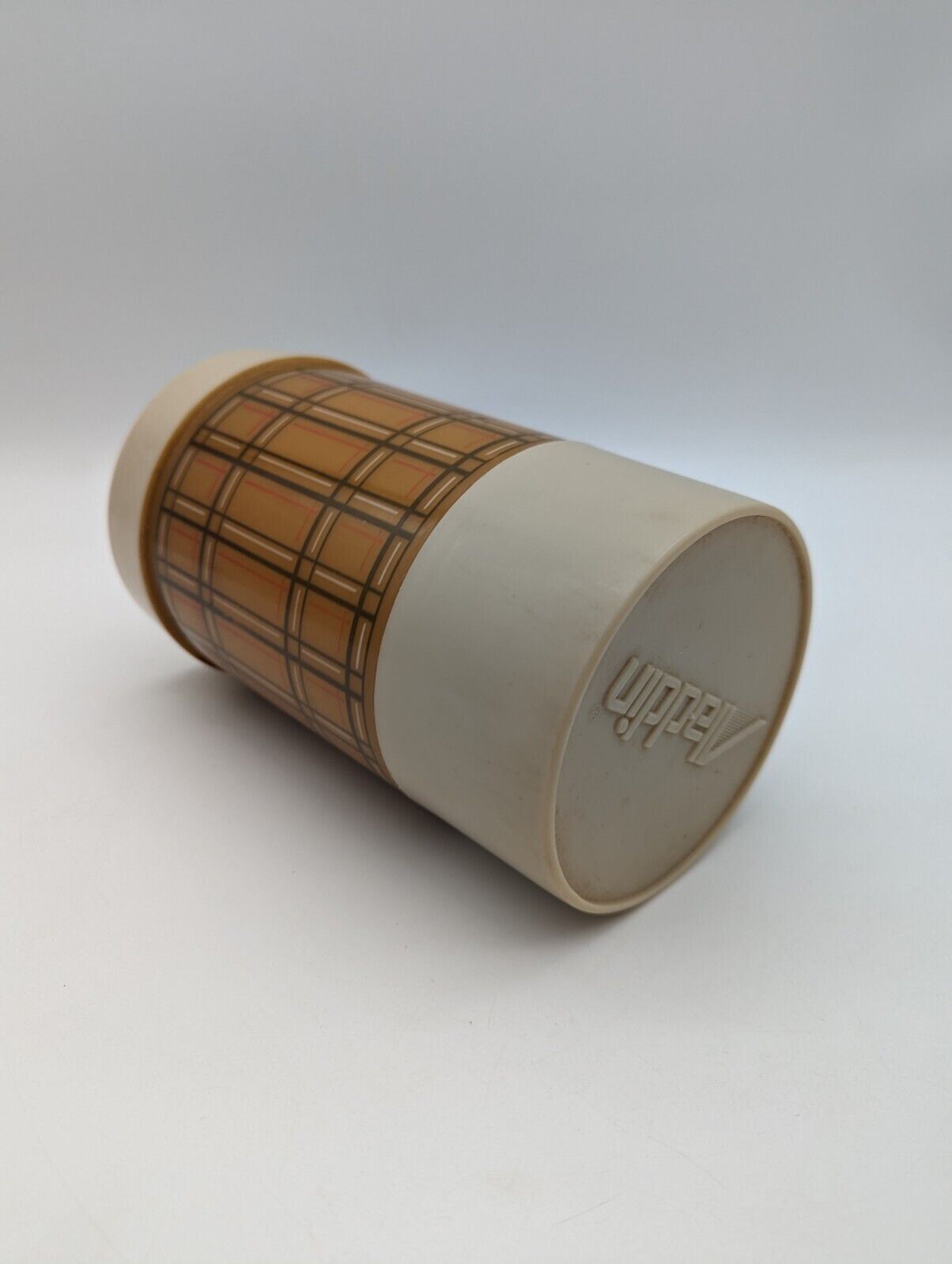 Vintage 1970’s Aladdin Vacuum Flask, Tartan Pattern, Made in Canada, Hot & Cold