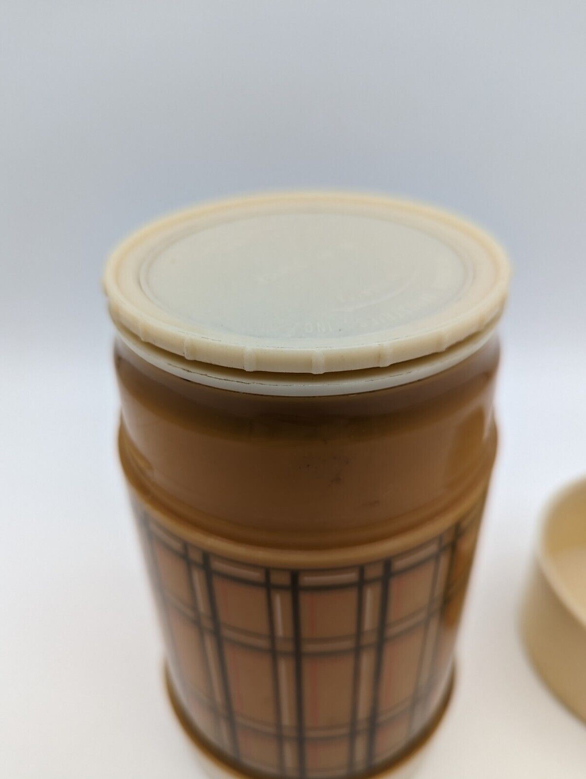 Vintage 1970’s Aladdin Vacuum Flask, Tartan Pattern, Made in Canada, Hot & Cold