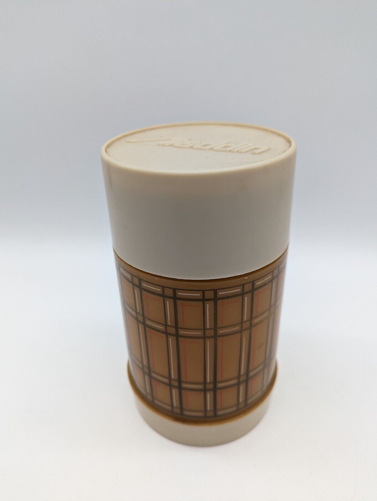 Vintage 1970’s Aladdin Vacuum Flask, Tartan Pattern, Made in Canada, Hot & Cold