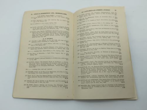Catalogue of Books, Pamphlets and Prints by Angus & Robertson, Rare 1936
