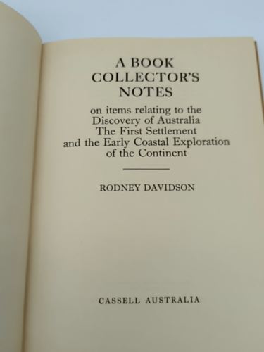A Book Collector's Notes by Rodney Davidson (Hardcover, 1970) 1st Edition
