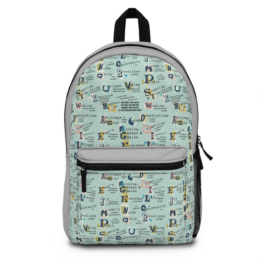 Backpack with Thrift Shop/Reseller's Print