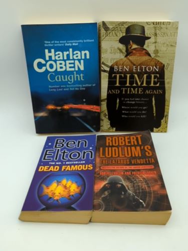 4x Ben Elton, Robert Ludlum, Harlan Coben  Paperback Bundle - Dead Famous, Cau…