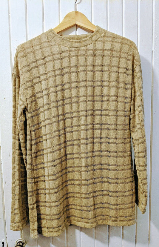 ZARA Knit Light Brown Turtleneck Jumper | Made in Turkey | Viscose | Size M to L