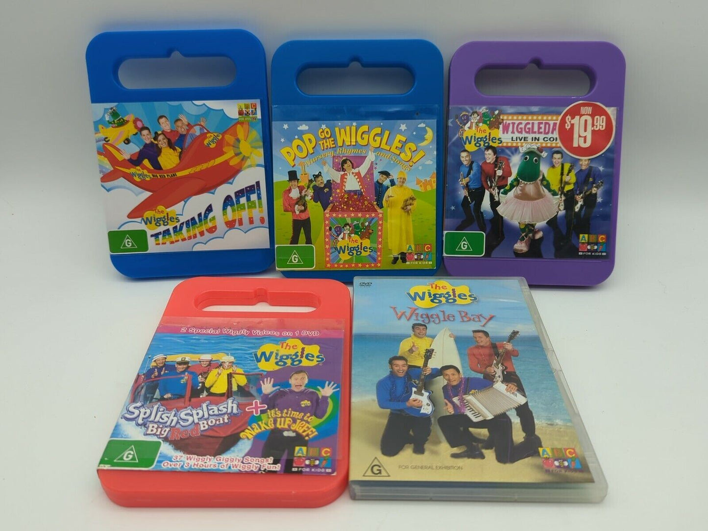 Wiggles DVD Bundle x 5 Classic / Original collection Wiggle Bay, Live in Concert