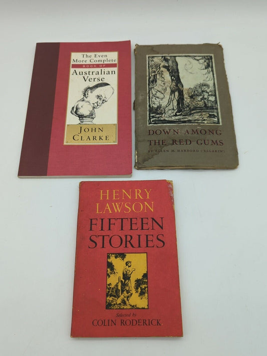 Australian Poetry lot, Down Among the Red Gums Ellen Harbord (rare) Henry Lawson