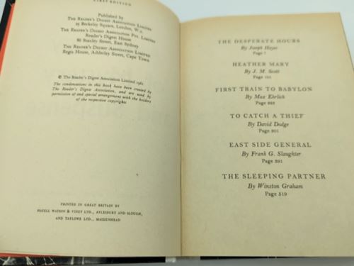 Anthology of Mystery and Suspense by Reader's Digest (Hardcover, 1961)