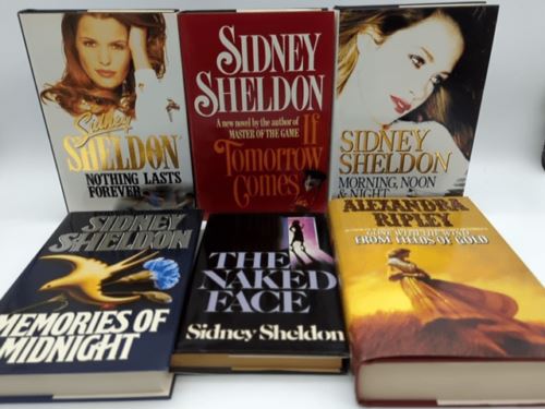 6x Sidney Sheldon Hardcover Book Bundle: Naked Face; Nothing Lasts Forever…