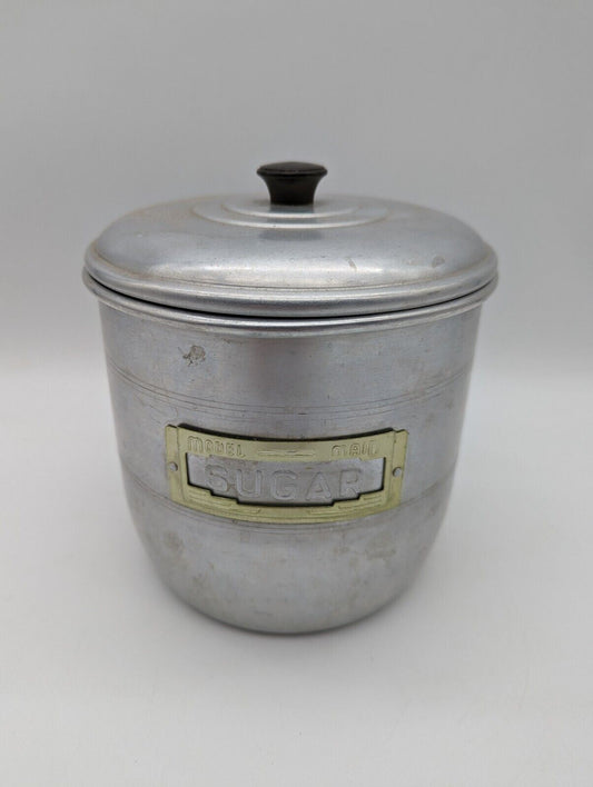 Vintage Anodised Canister Set x 3 - Model Maid by Jason - Sugar Flour Rice